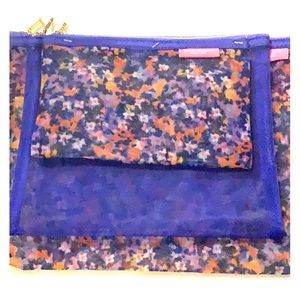 Isaac Mizrahi Mesh Travel Pouch (Blue Floral)